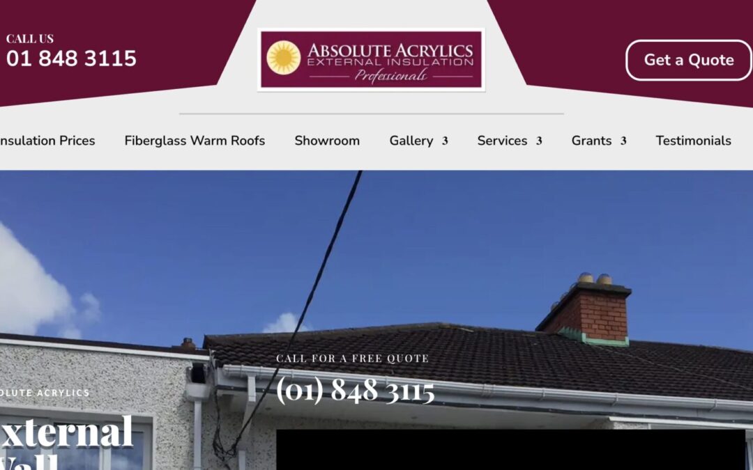 Absolute Acrylics Website Design by Nua Web Design